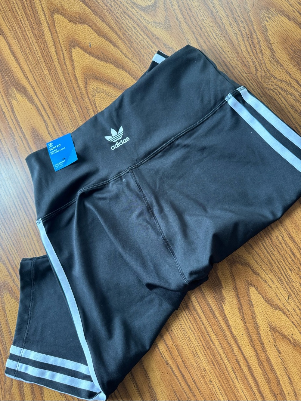 NWT Adidas Black Biker Shorts with White Stripes